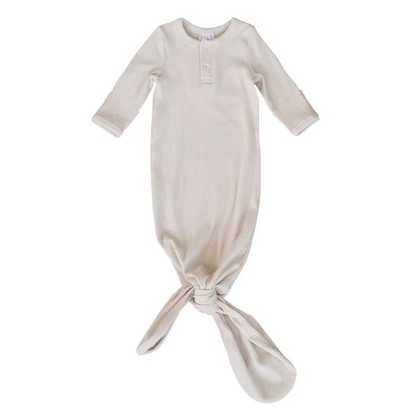 3x MEBIE Baby newborn ribbed knotted gowns - Picture 2 of 4